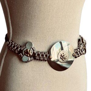 Mixed Metal Medallion Chain Belt - One Size